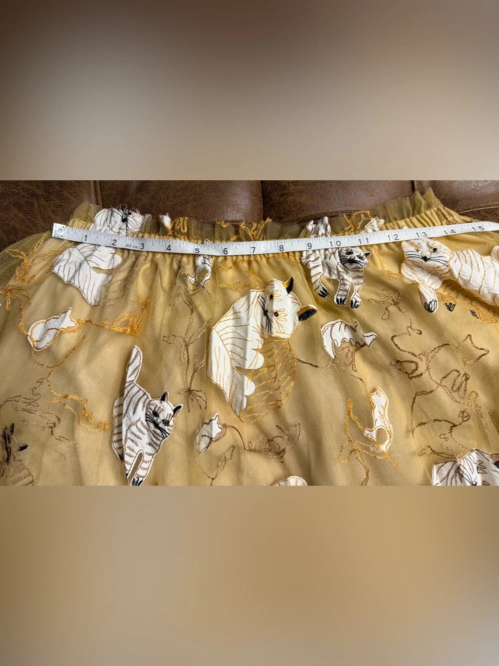 Geisha Designs Appliqué Maxi Skirt Anthropologie Cat Print NWT XL - Picture 10 of 10
